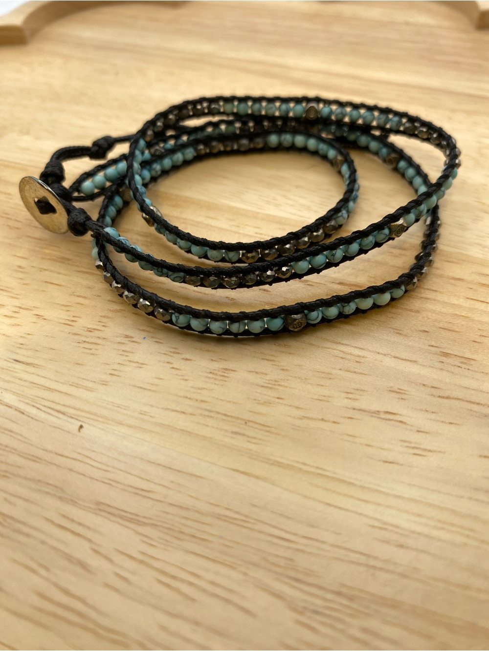 Turquoise and Silver Multi-Strand Wrap Bracelet